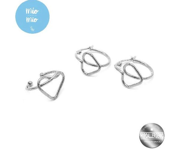 
                      
                        Mio Mio by Silverworks Heart Knot Design Ring and Earrings Set X4344/X4345/X4346
                      
                    