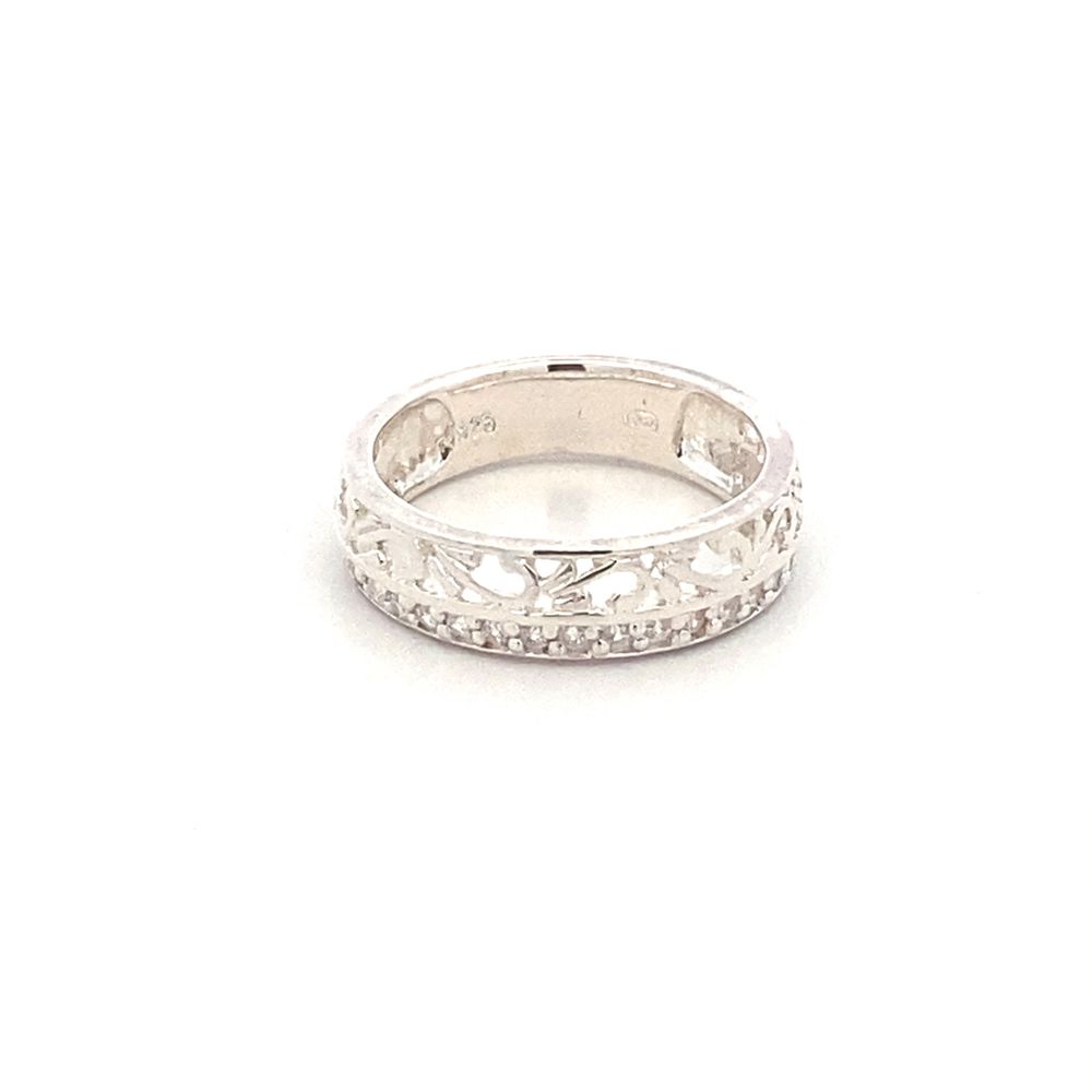 R61454 HLF FLGREE/CZ DSGN RING 4.5G