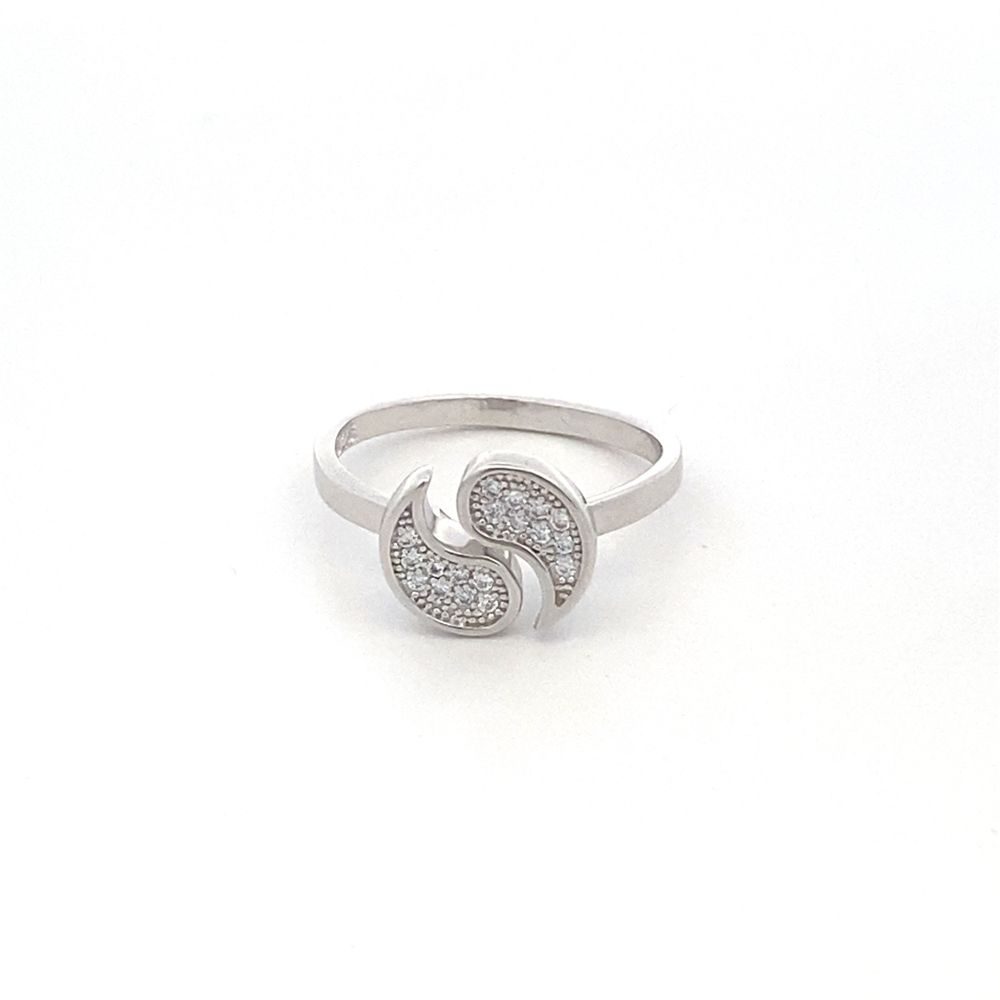 R6159 CZ ADJSTBL YIN YANG RING 2G