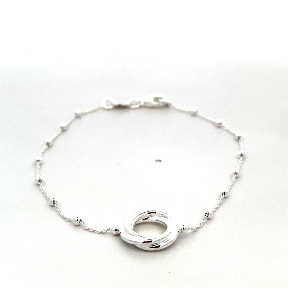 Farra Cut out Circle Silver Bracelet