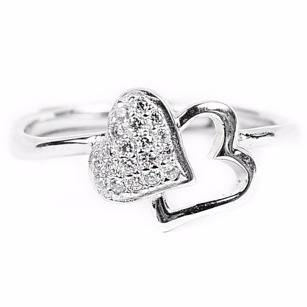 Amore Heart 925 Sterling Silver Adjustable Wedding Ring | SilverWorks