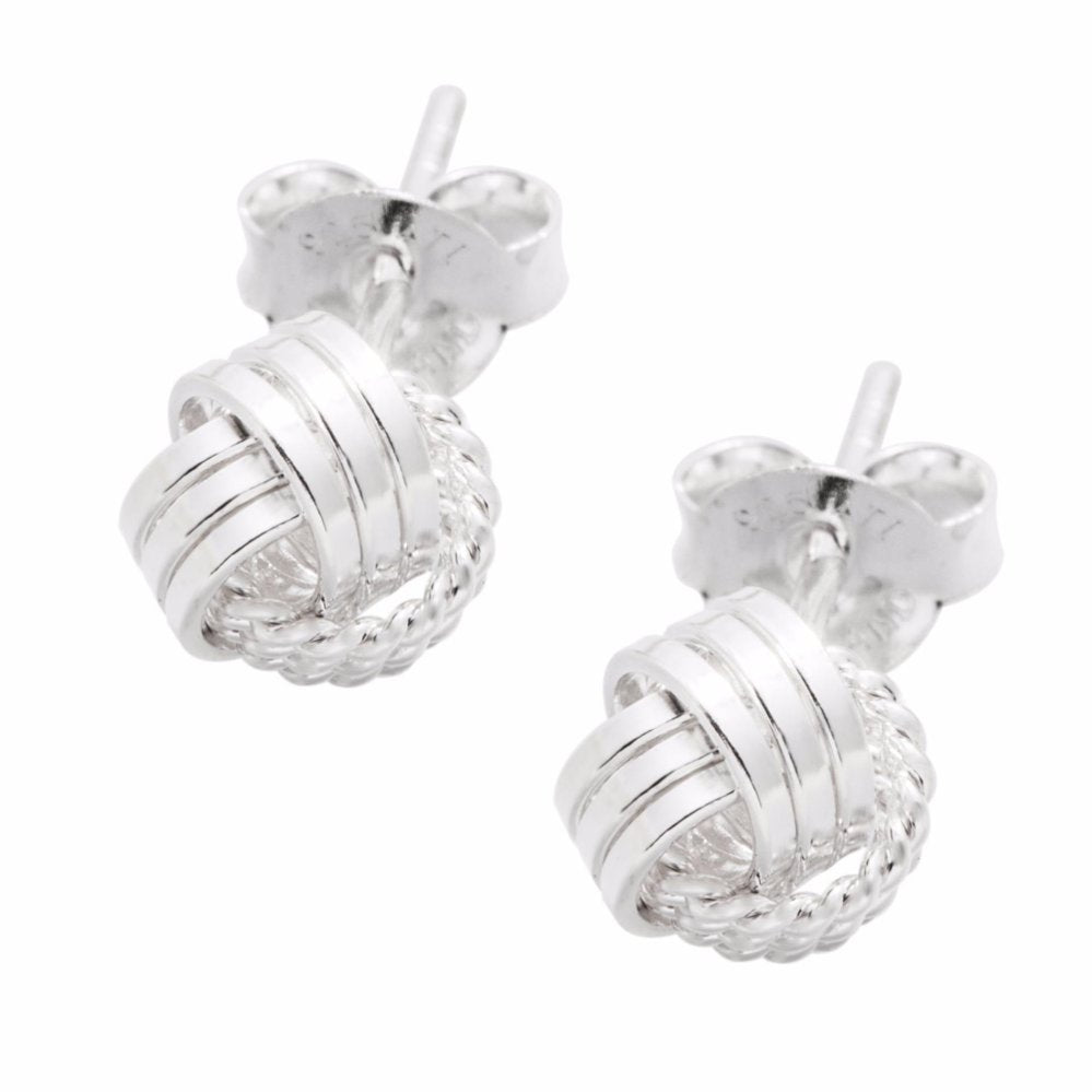 Sandrine Love Knot 925 Sterling Silver Stud Earrings | SilverWorks