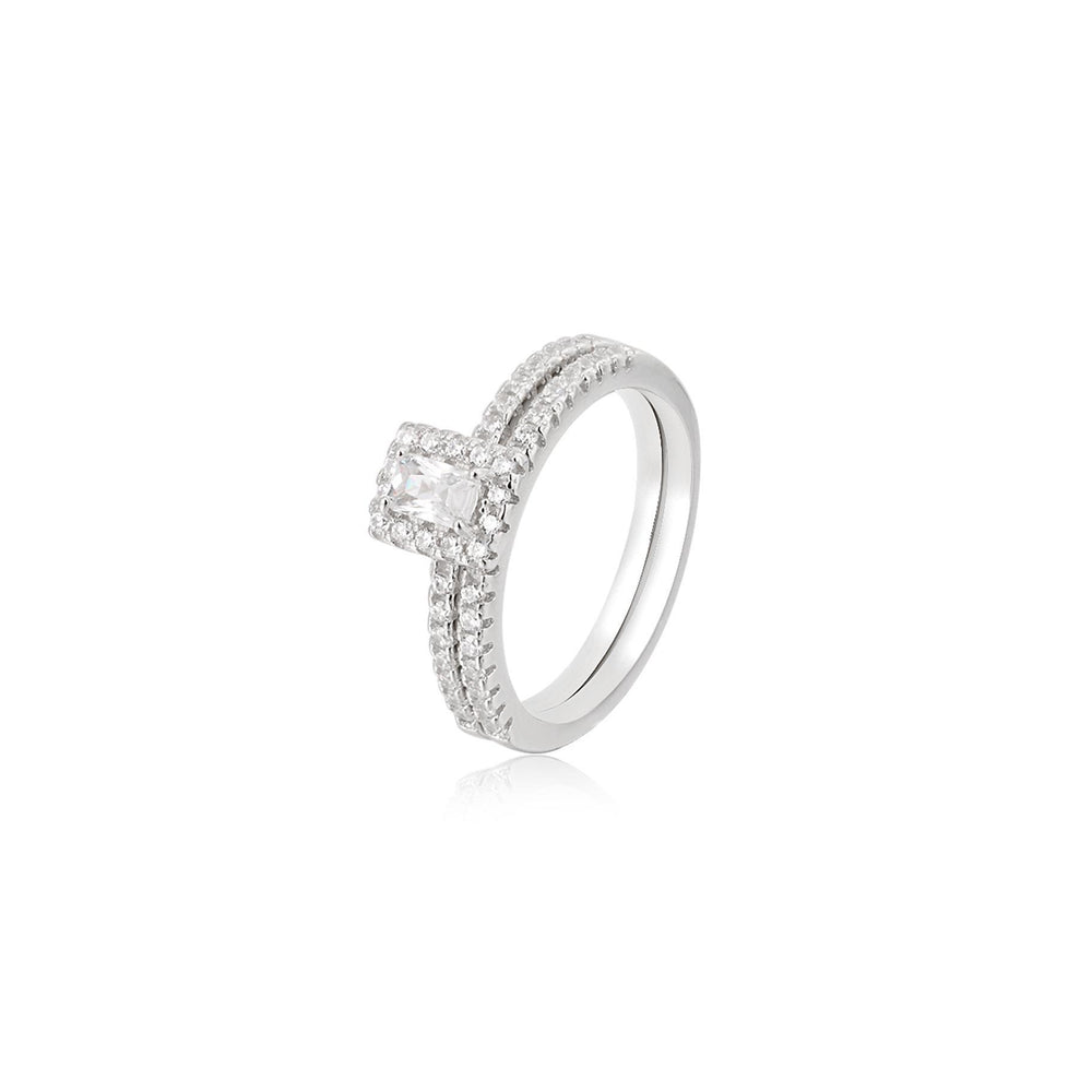 Half Eternity Stopper 925 Sterling Silver Engagement Ring Philippines | Silverworks