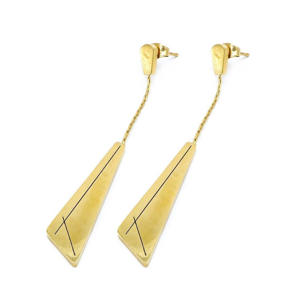 Aria Angle Stainless Steel Drop Earrings | SilverWorks