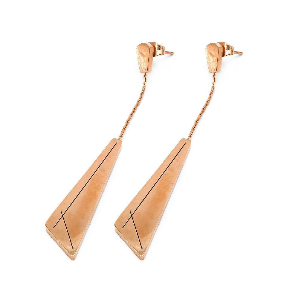 Drop Bar Angle Stainless Steel Earrings | SilverWorks