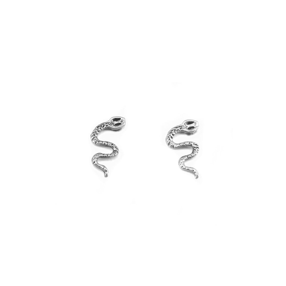 Salem Slithering Snake 925 Sterling Silver Stud Earrings | SilverWorks