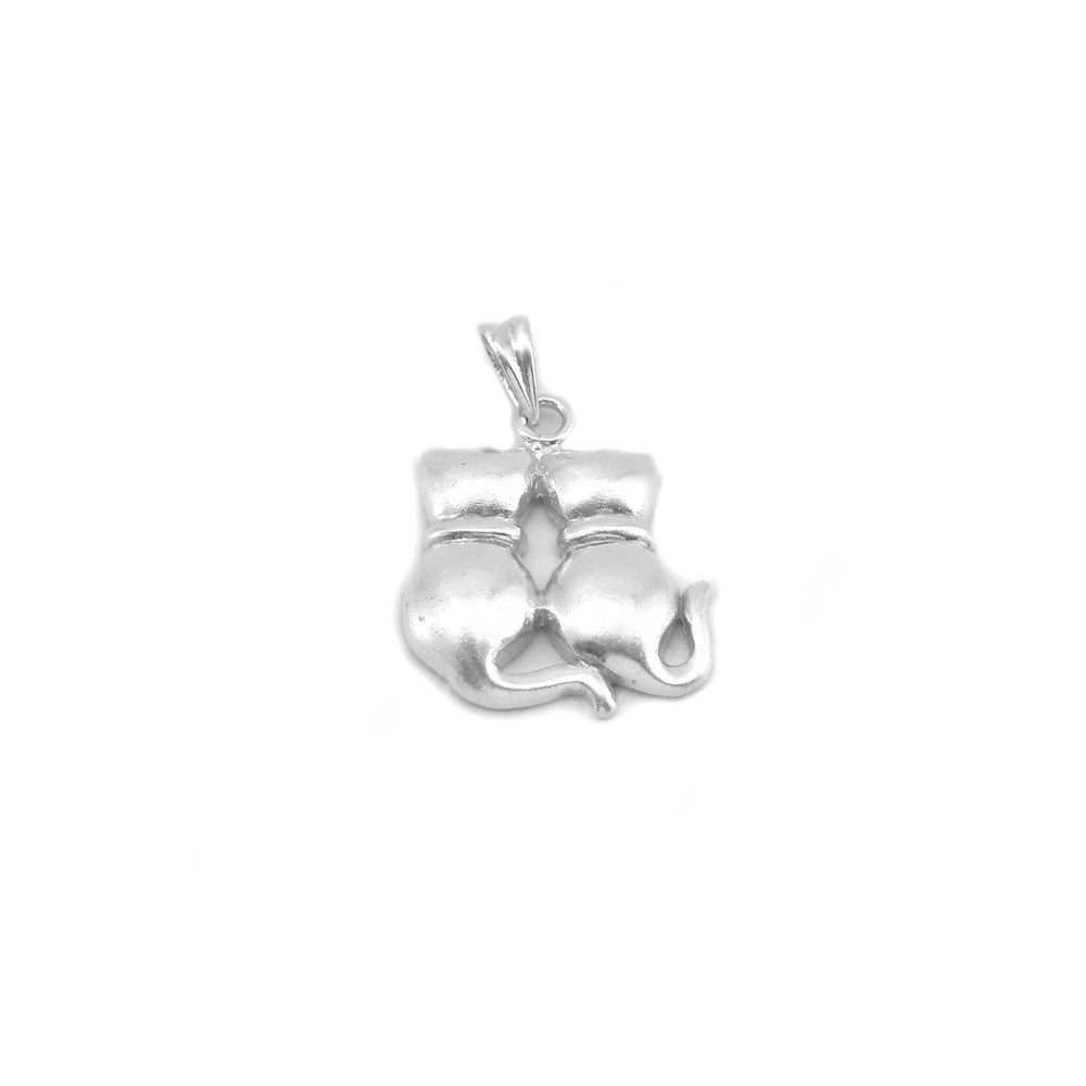 Tate Twin Cat Back 925 Sterling Silver Pendant | SilverWorks