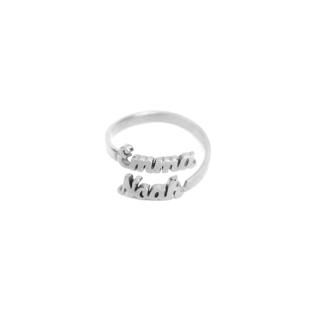 Double Name Script Ring PR5-X / PR5