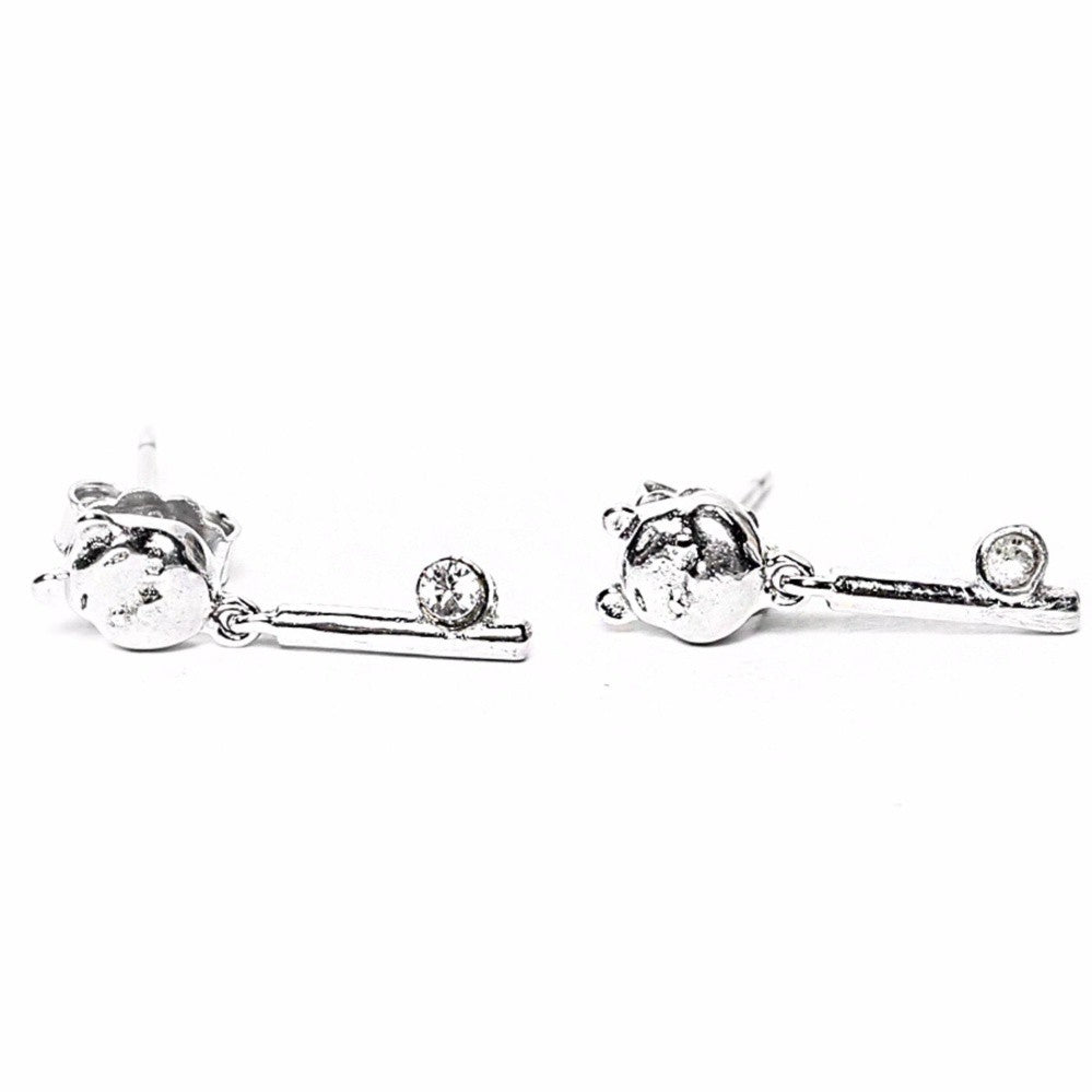 Silverworks Disney Winnie  with Zircon Dangling Silver Earrings E6017- Disney Princess Collection