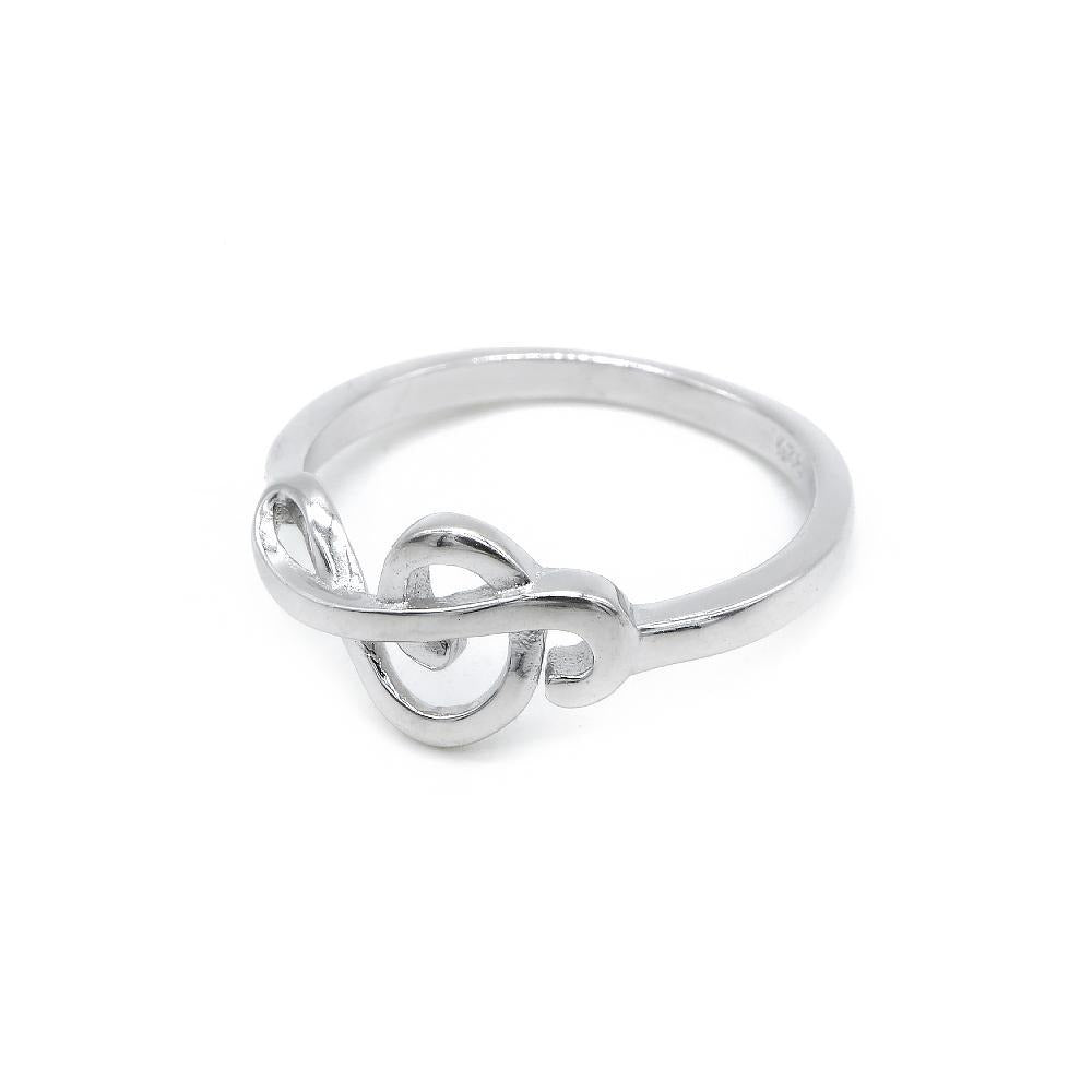 Kelsy G Clef Design 925 Sterling Silver Ring | SilverWorks