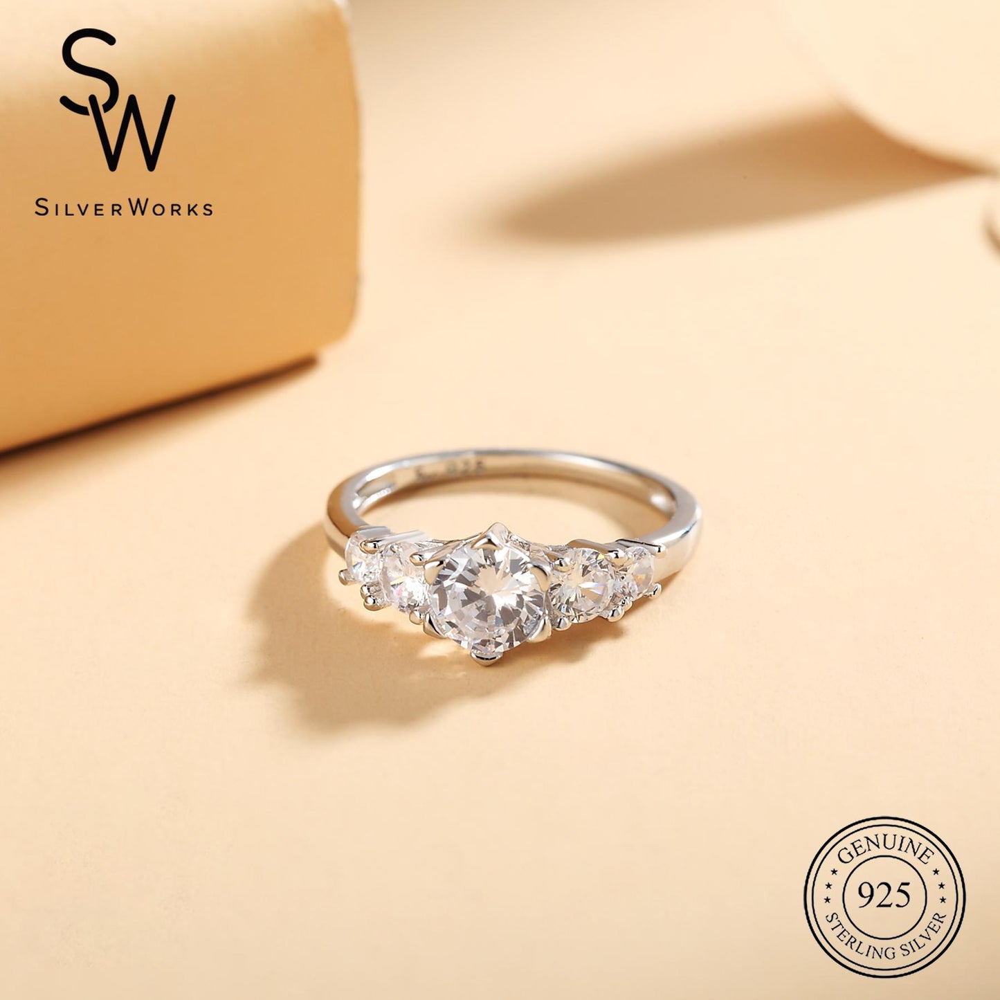 5 Stones Engagement Ring Philippines 925 Sterling Silver Philippines | Silverworks 