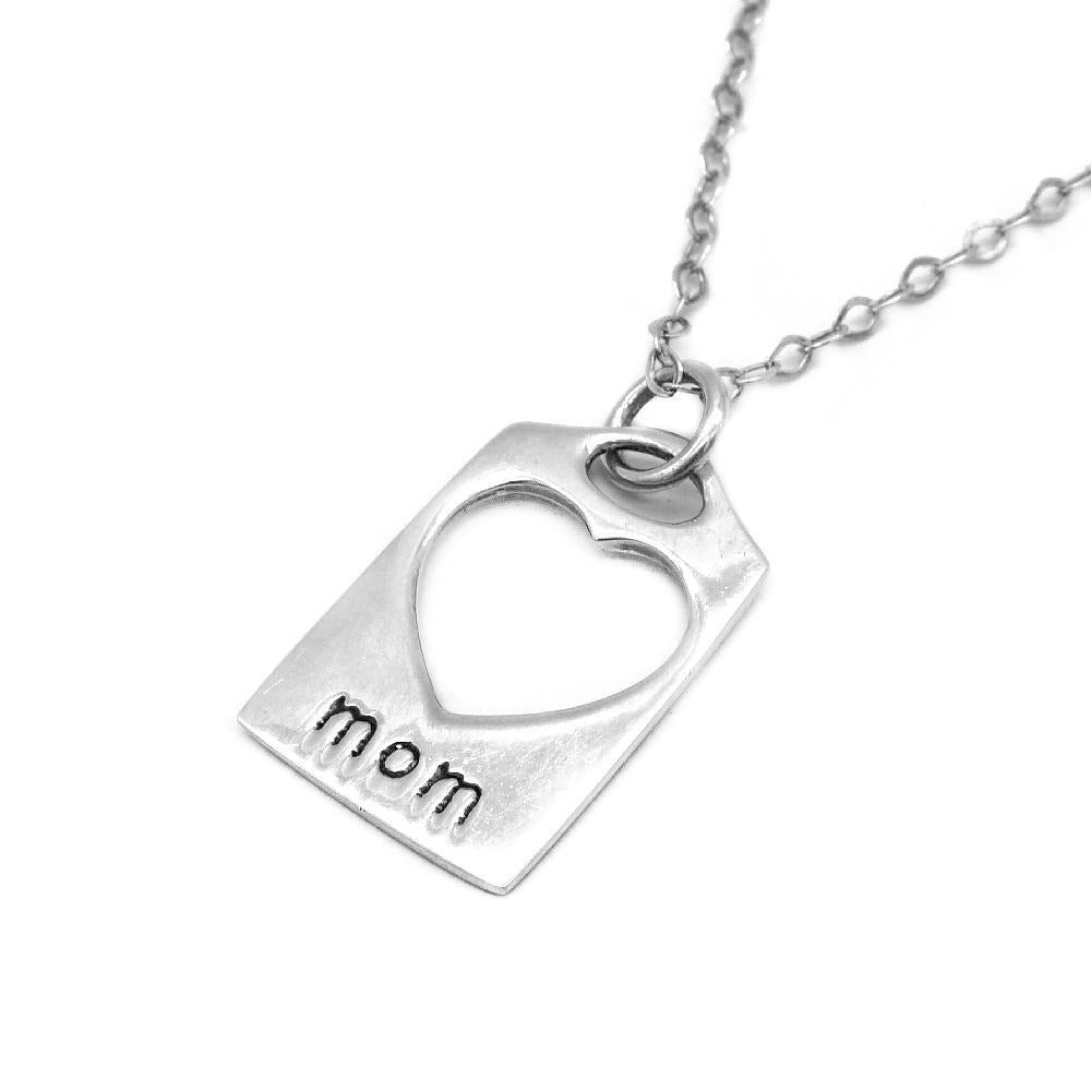 Open Heart Mom Pendant in Rolo Chain 925 Sterling Silver Necklace Philippines | Silverworks