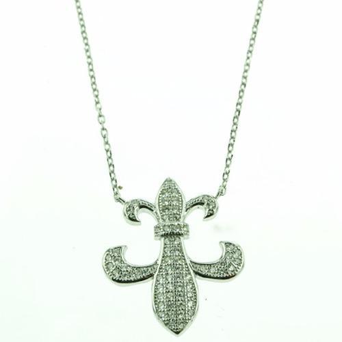 Hadria Fleur de Lis Silver Necklace For Women