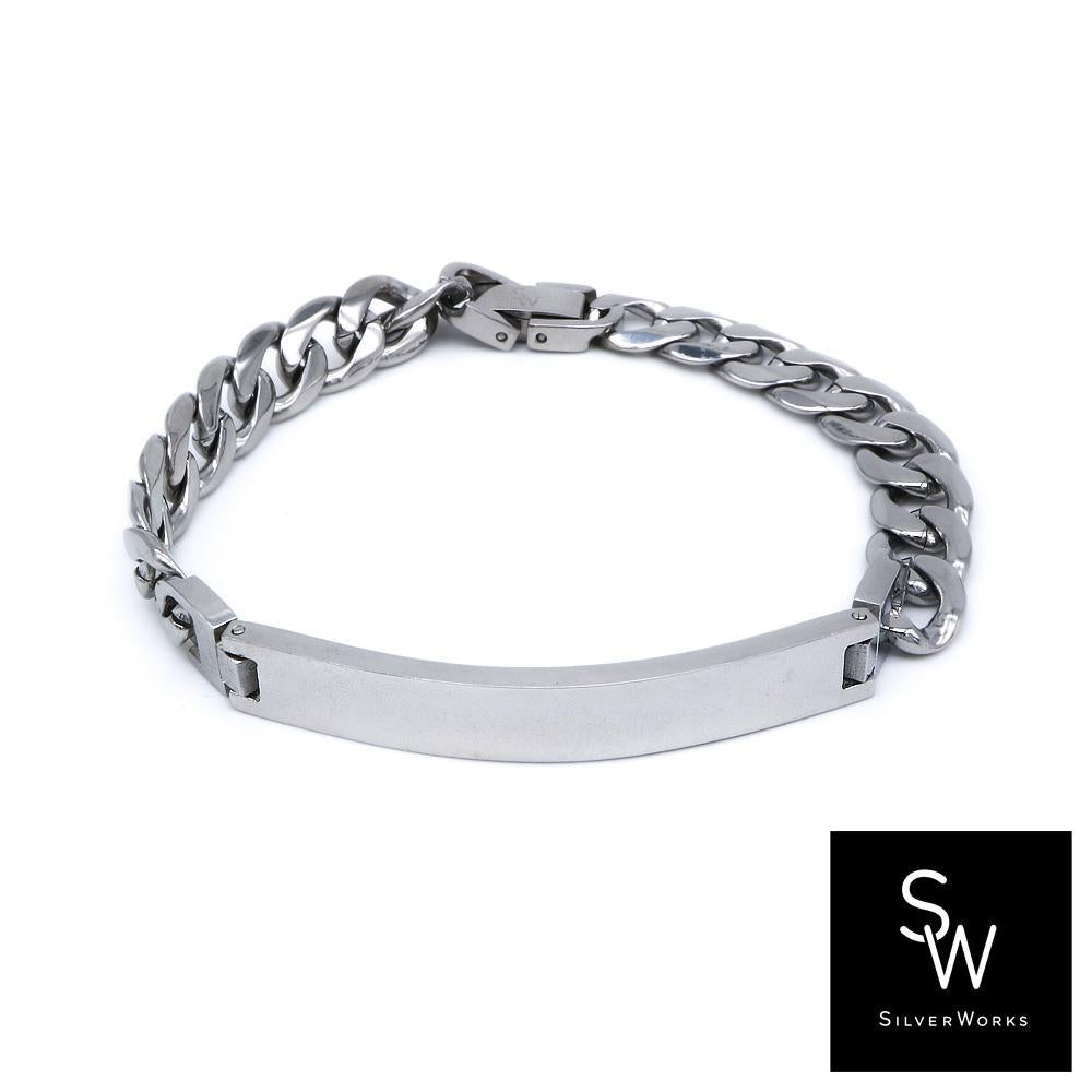 X3117 Flat Curb Chain ID Bracelet 19.2g