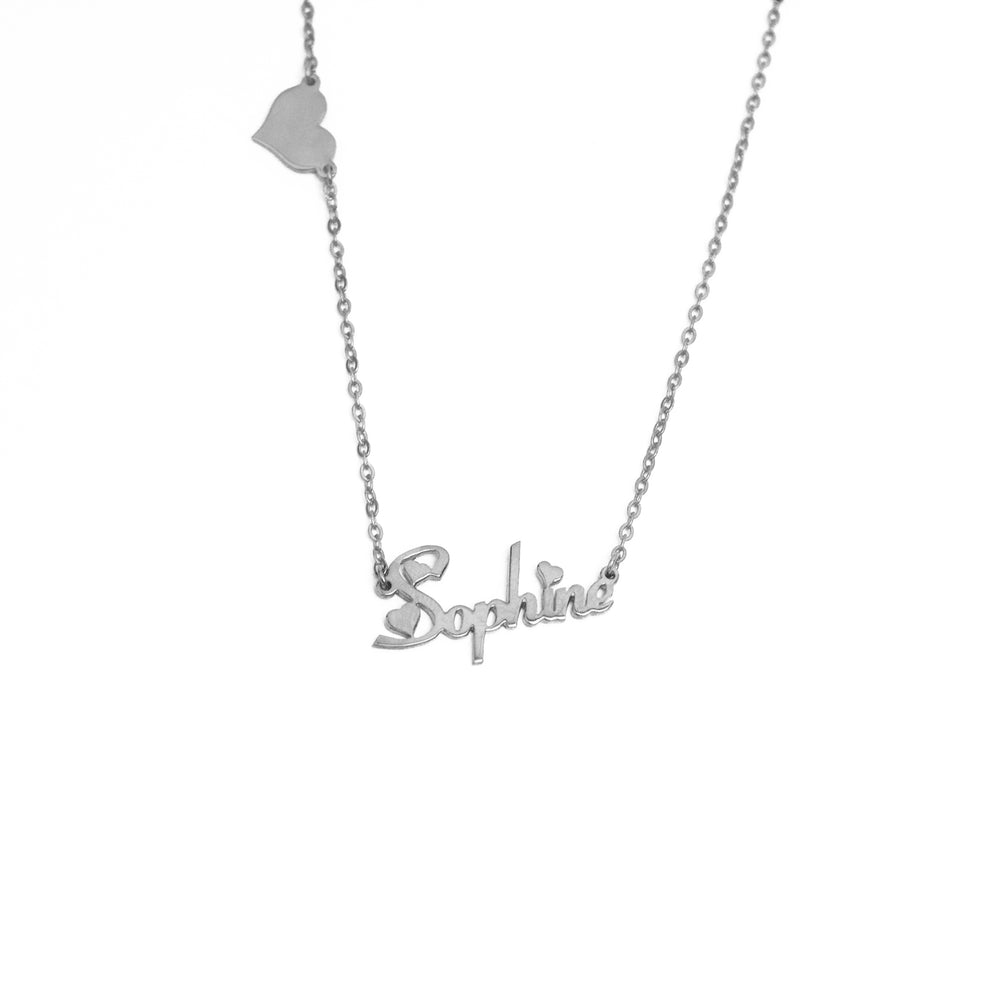 Heart Script Personalized Name Necklace | SilverWorks