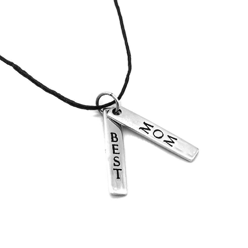 Best Mom Bar Pendant in Hemp 925 Sterling Silver Necklace Philippines | Silverworks