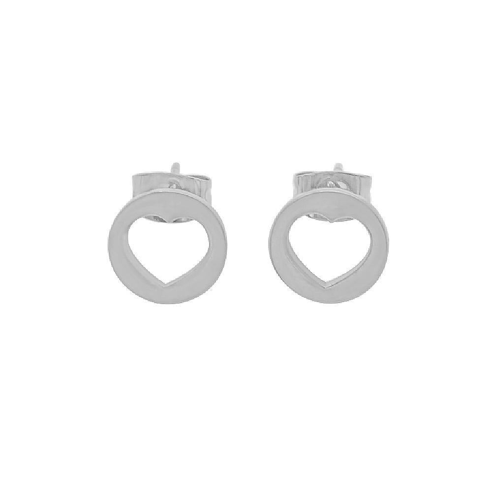 Max Open Heart Stainless Steel Stud Earrings | Silverworks