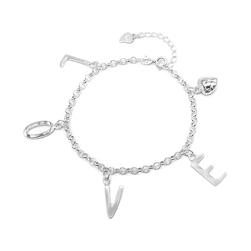 LOVE Charms 925 Sterling Silver Charm Bracelet | SilverWorks