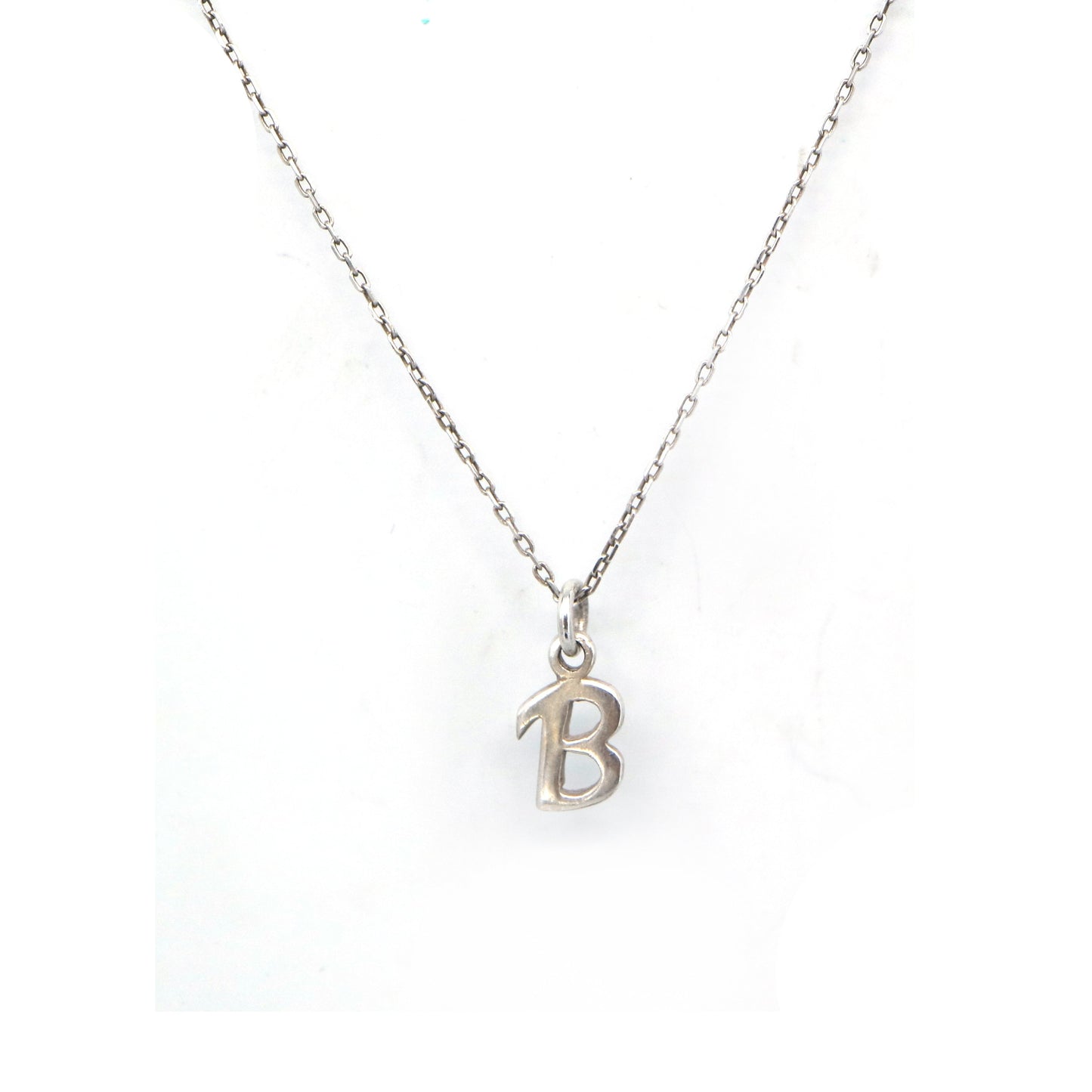 Monotype Letter with 16 Cable Chain 925 Sterling Silver Necklace Philippines | Silverworks