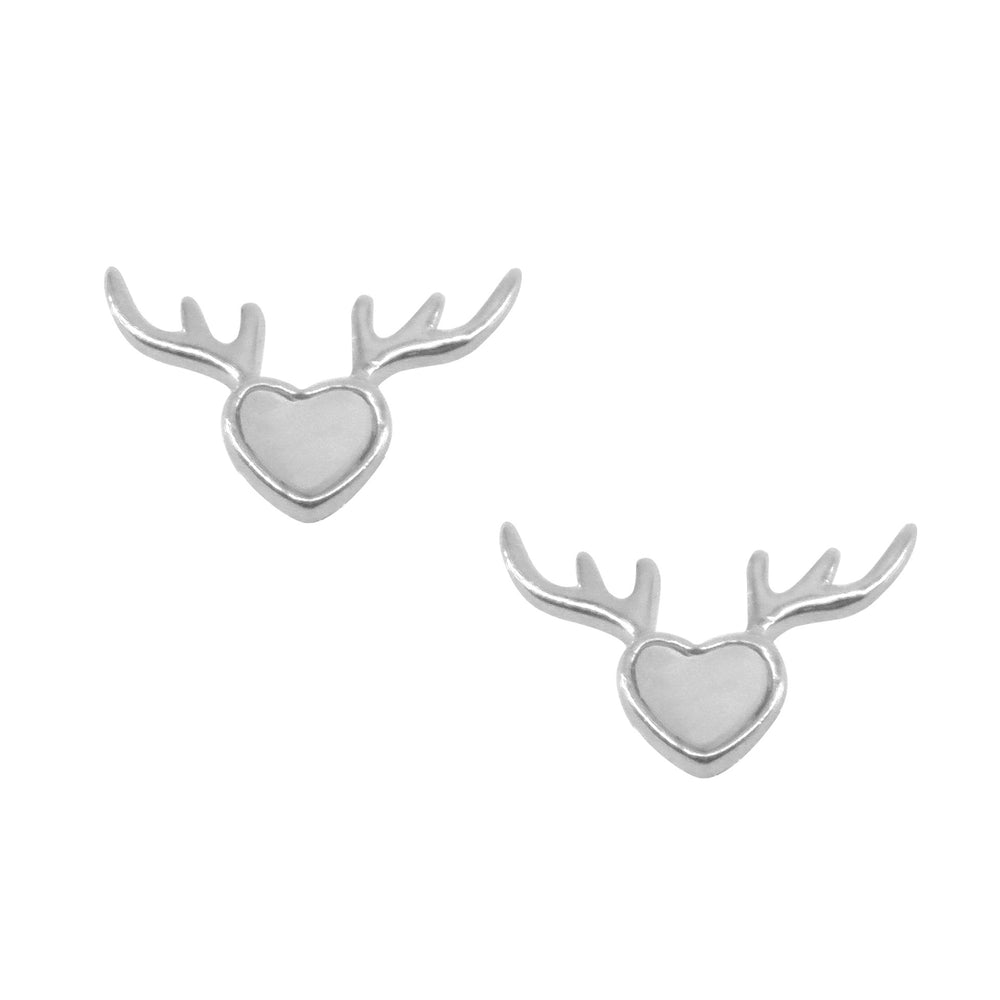 Mikaela Heart Deer Antler 925 Sterling Silver Earrings Philippines | Silverworks