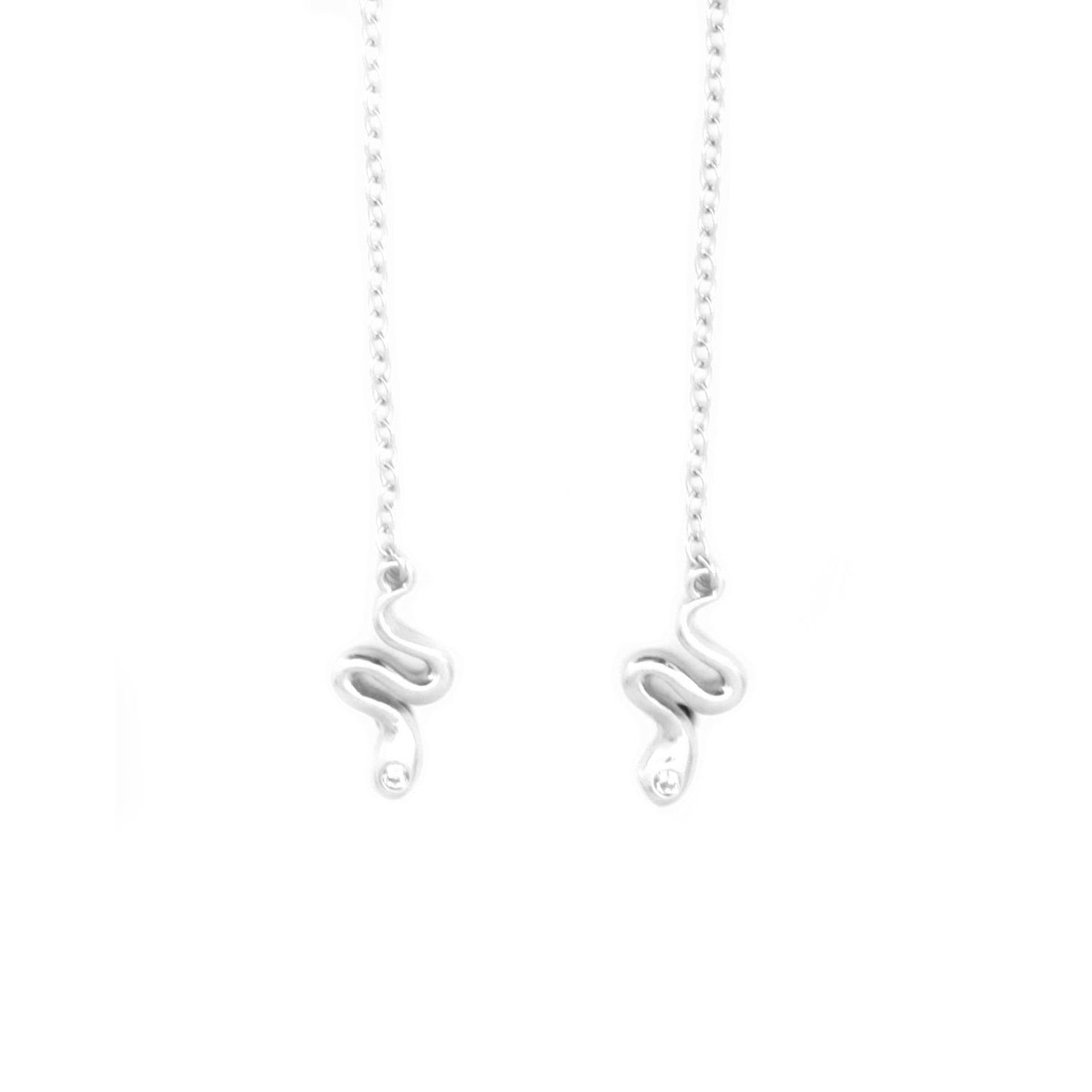 Janka Slithering Snake 925 Sterling Silver Dangling Earrings | SilverWorks