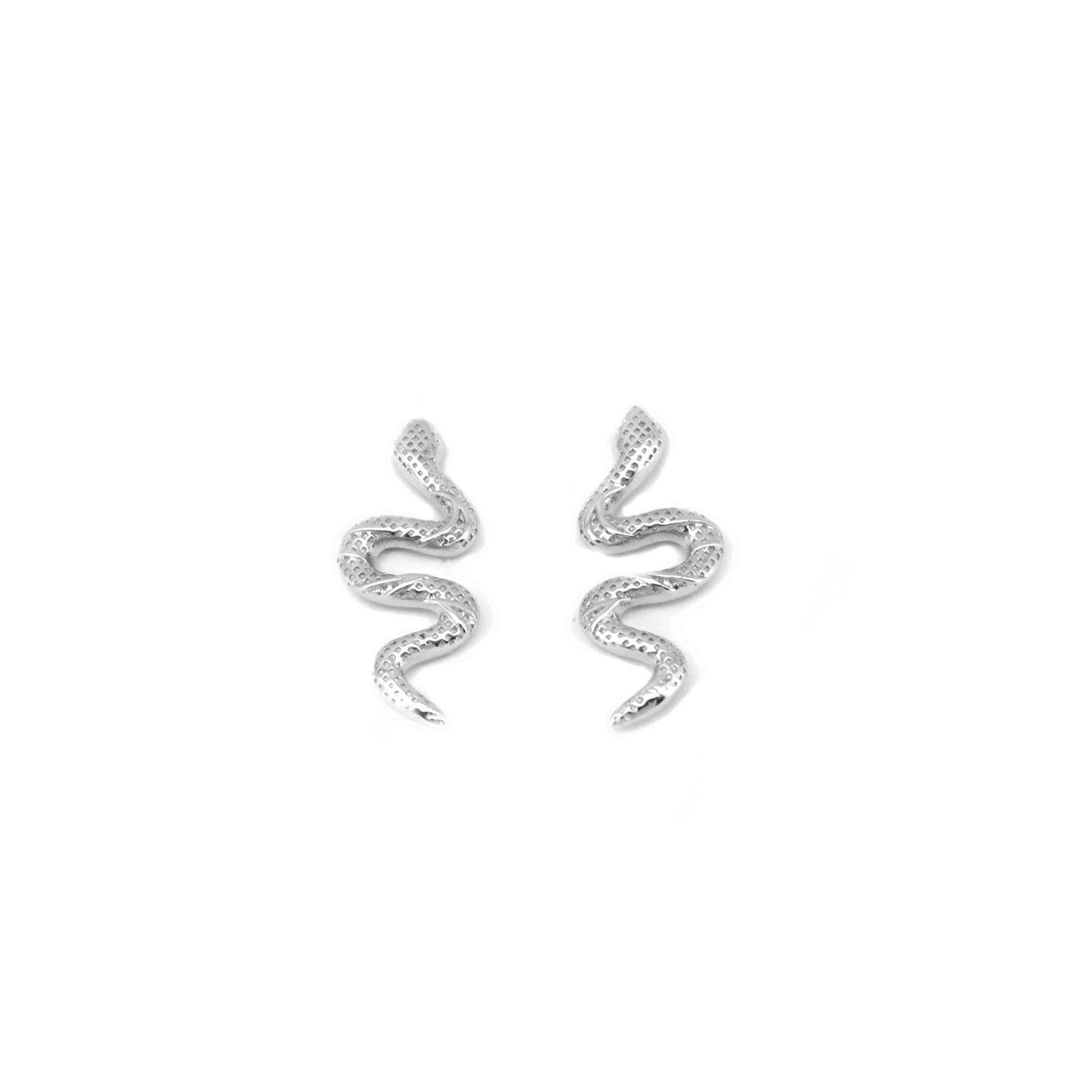 Janis Slithering Snake 925 Sterling Silver Stud Earrings | SilverWorks