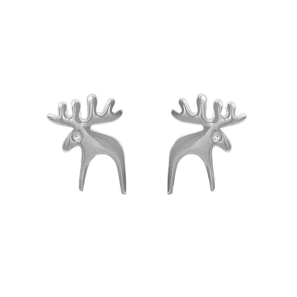 Malvie Silver Deer 925 Sterling Silver Stud Earrings Philippines | Silverworks