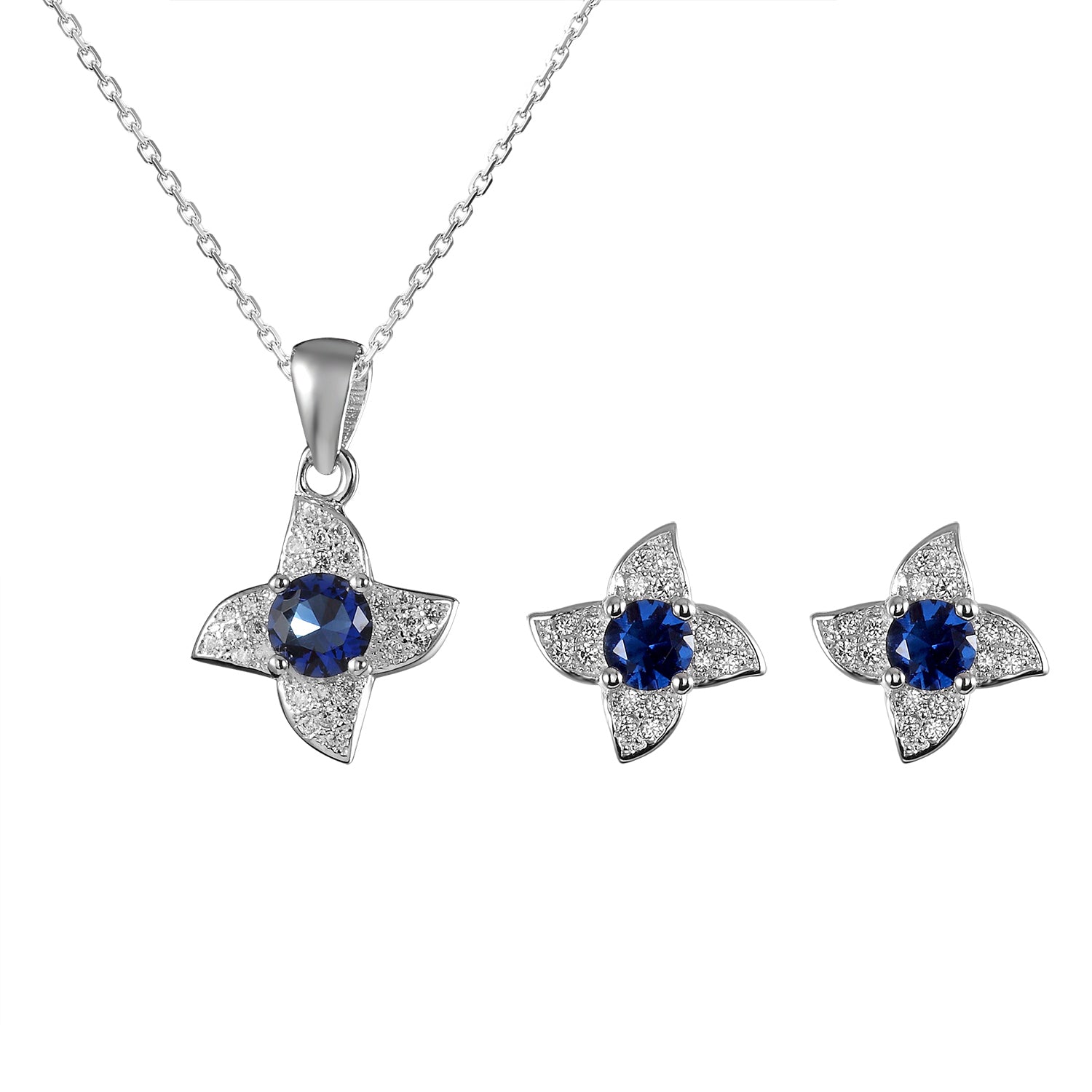 925 Sterling Silver deals Earrings & Necklace Set