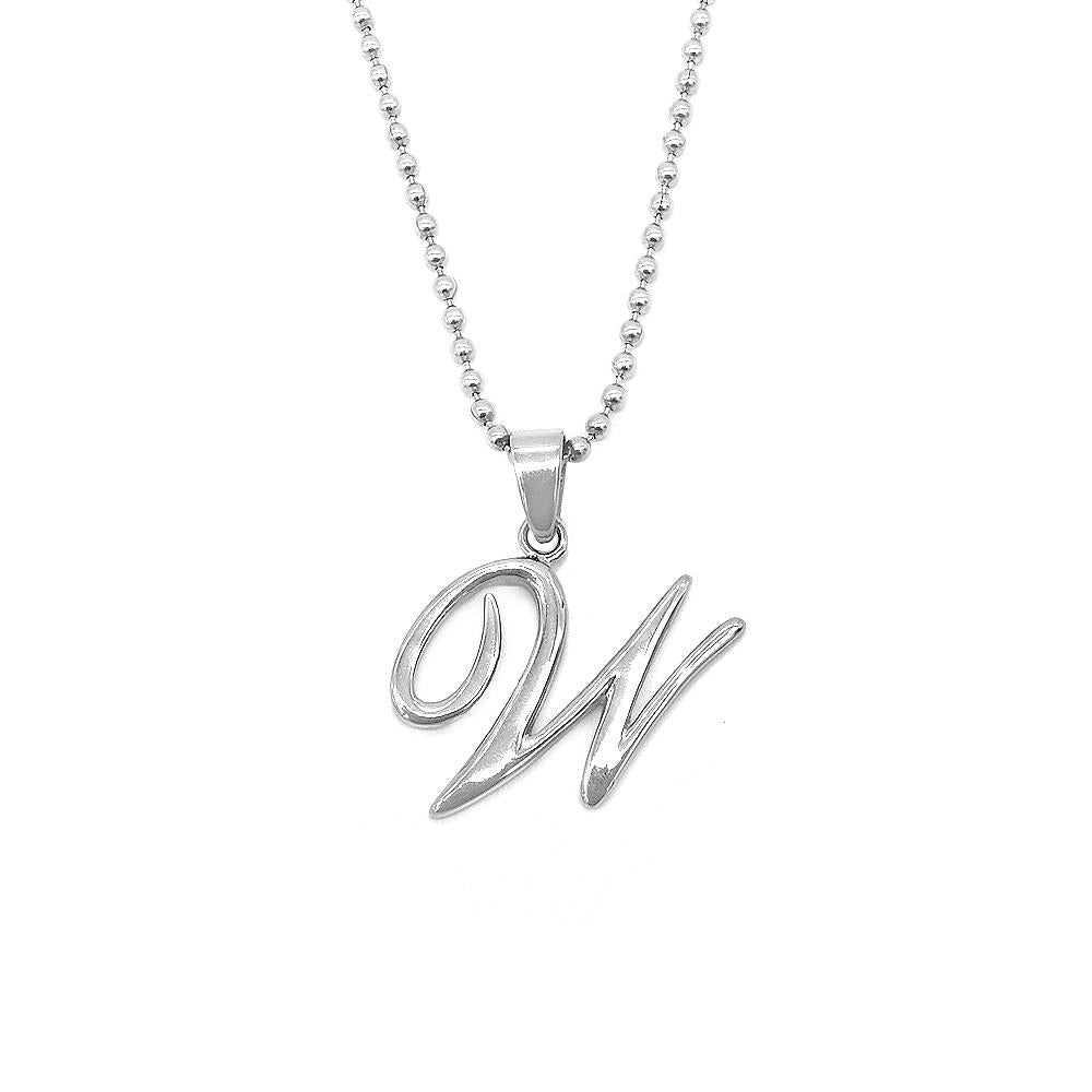 
                      
                        Letter Pendant in 24 Balls Chain Stainless Steel Hypoallergenic Necklace Philippines | Silverworks
                      
                    