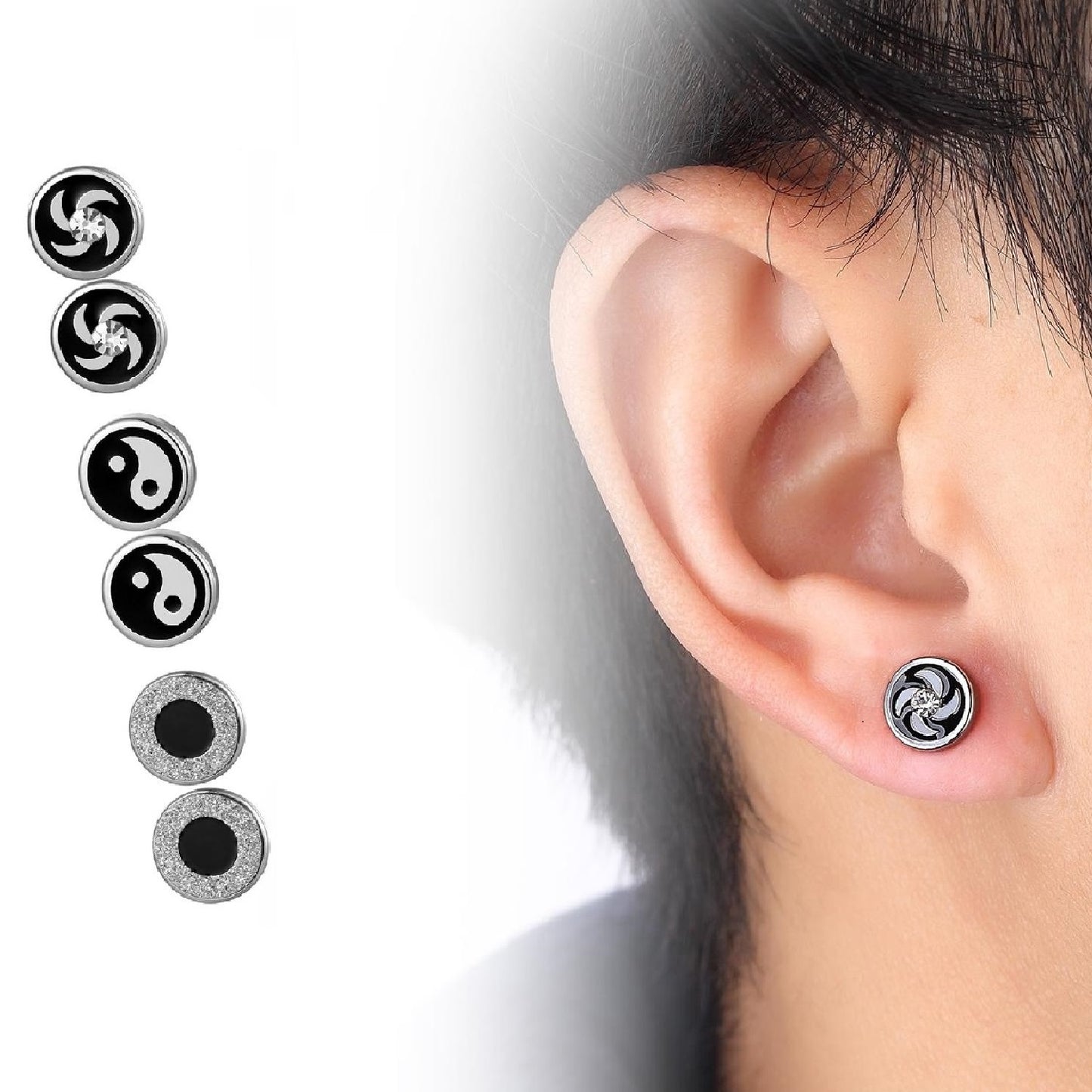 Remi Round Stainless Steel Stud Earrings Set | SilverWorks