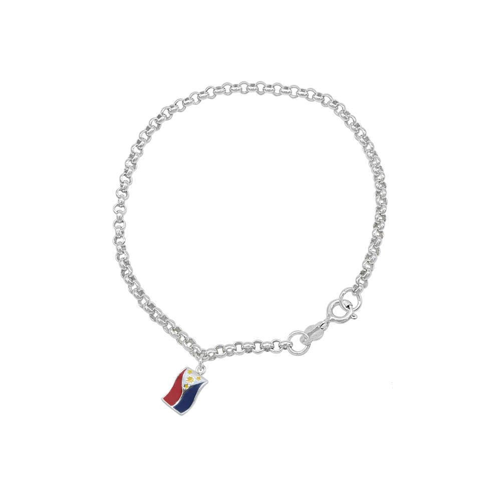 Solomon Philippine Flag 925 Sterling Silver Charm Bracelet | SilverWorks