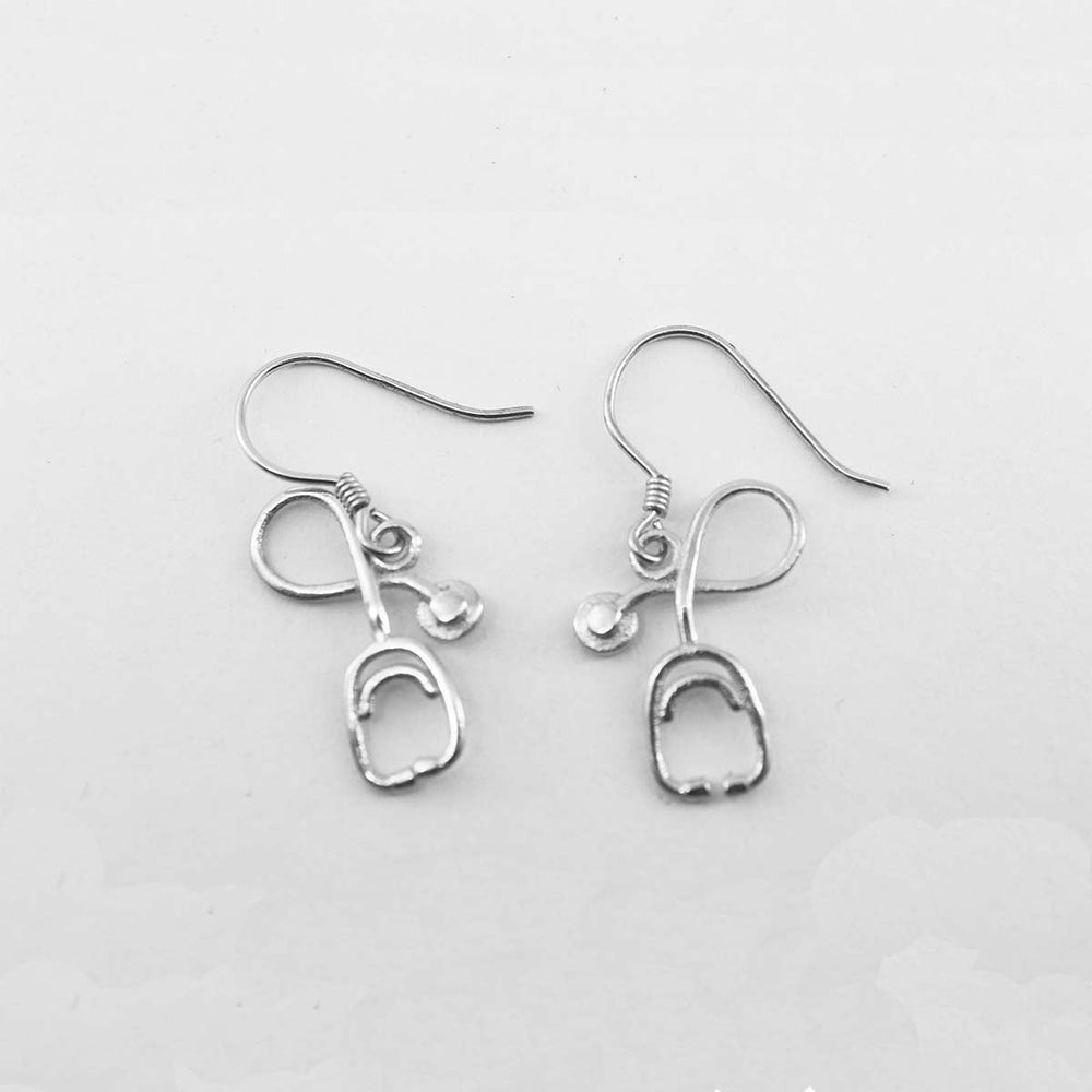 Myles Stethoscope Silver Earrings