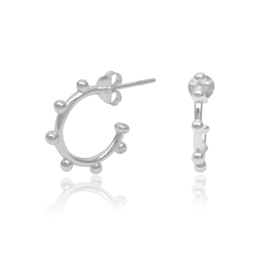 Maisie Half Hoop 925 Sterling Silver Stud Earrings | SilverWorks