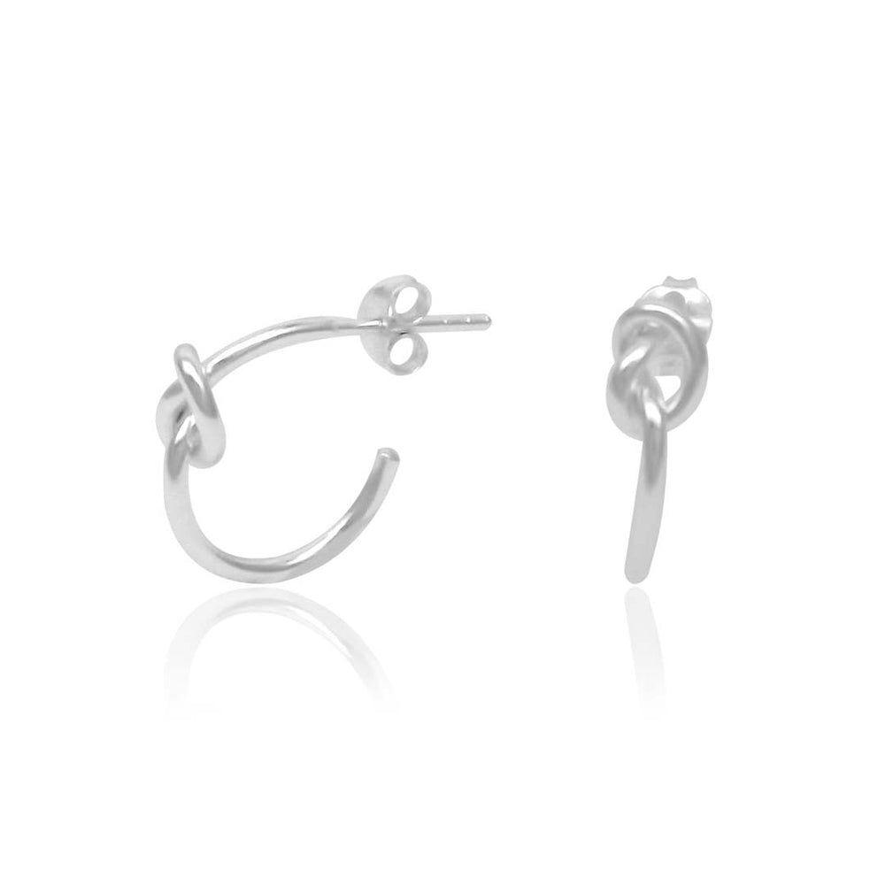 Silver Love Knot C-Hoop Earring