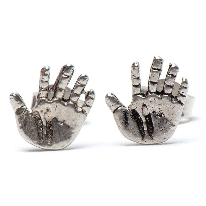 Hudson Hand 925 Sterling Silver Stud Earrings | SilverWorks