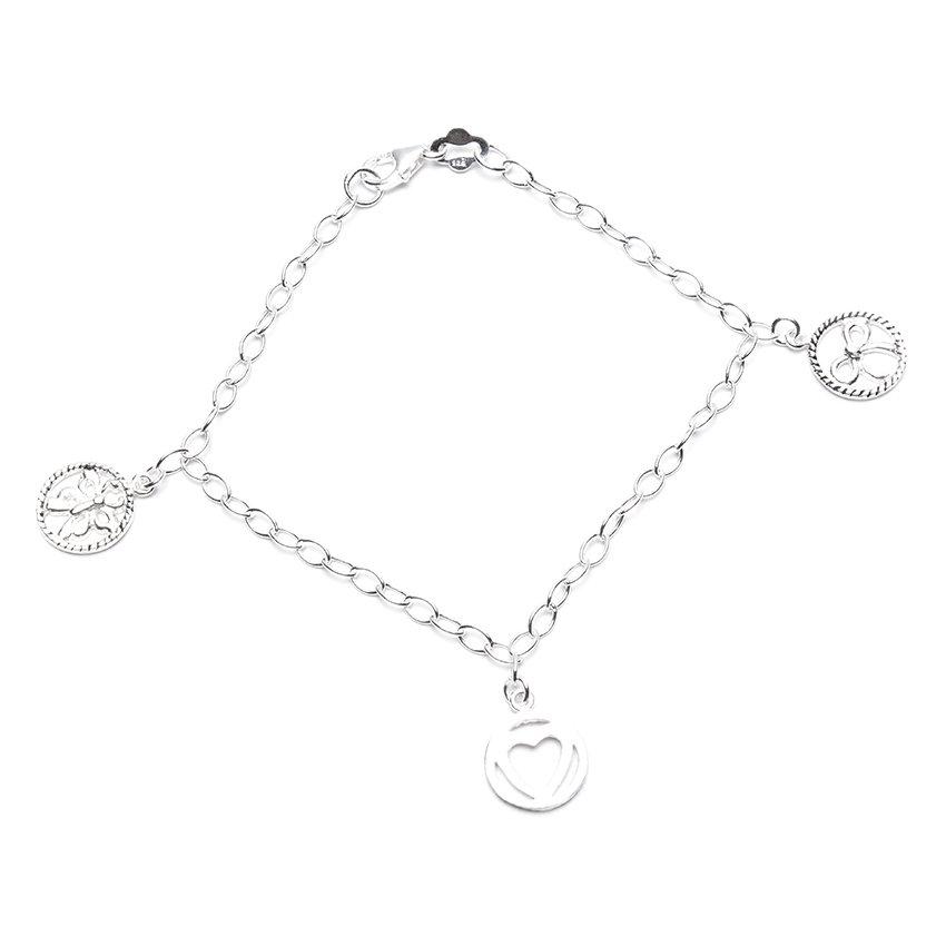 Round Drop Charm 925 Sterling Silver Bracelet Philippines | Silverworks