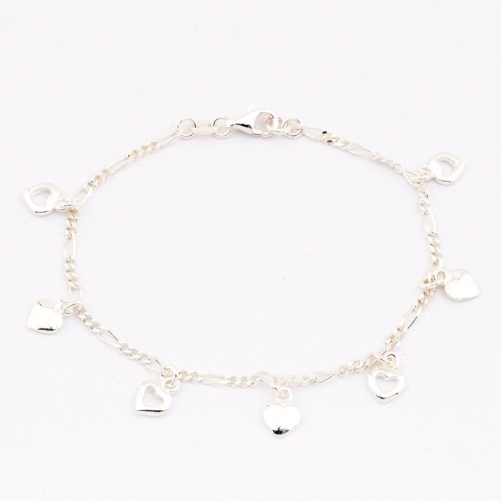 Drop Heart Charm 925 Sterling Silver Bracelet Philippines | Silverworks