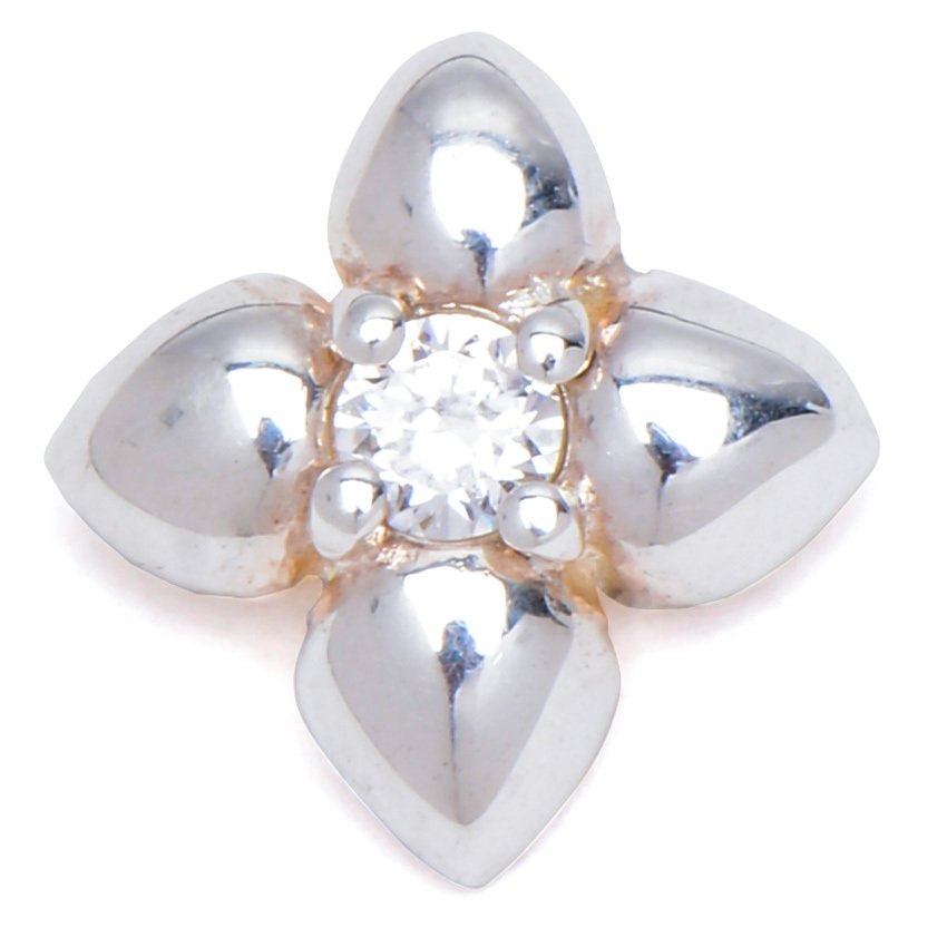 Flower with Four Petals and Zirconia 925 Sterling Silver Pendant Philippines | Silverworks