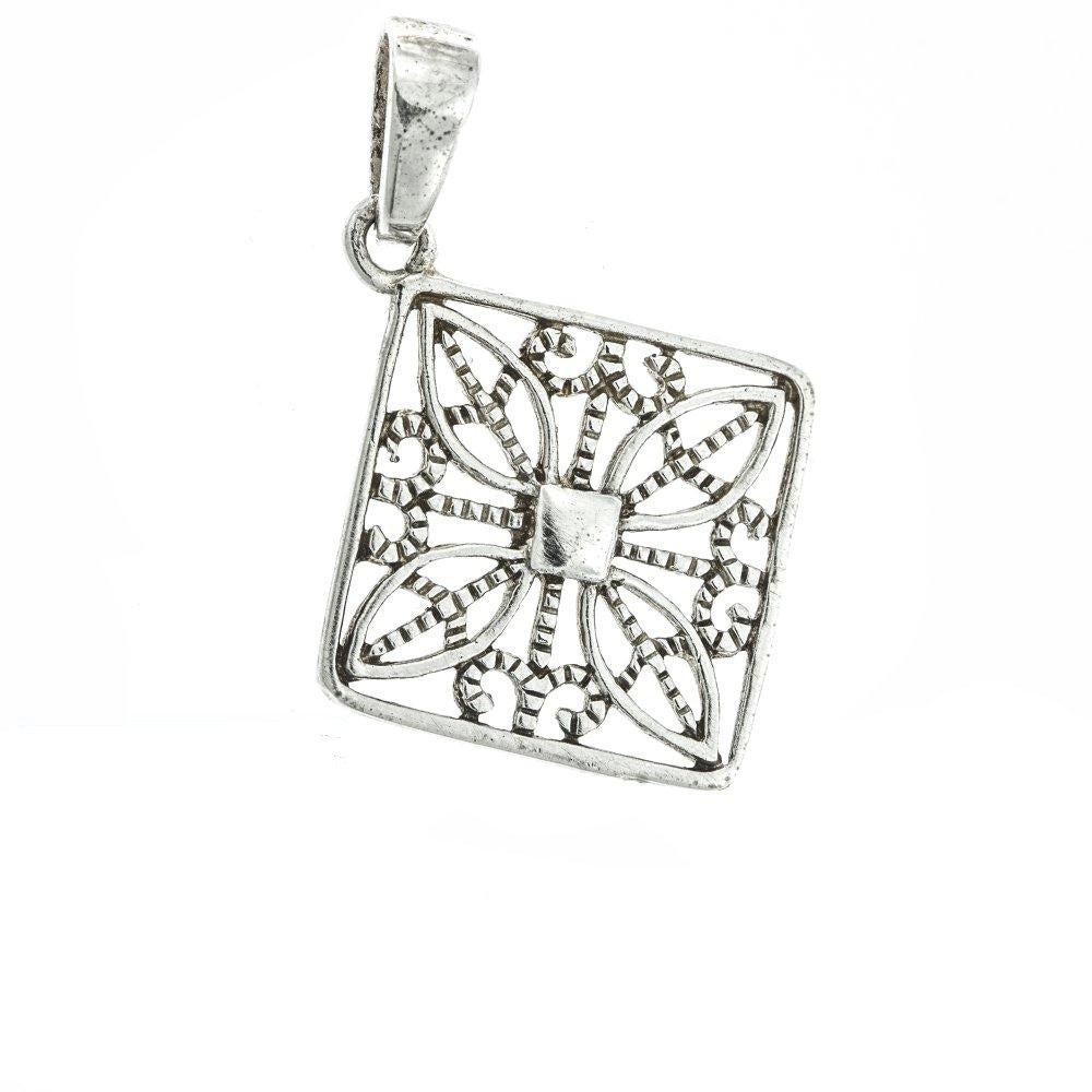 Flower Design 925 Sterling Silver Pendant Philippines | Silverworks