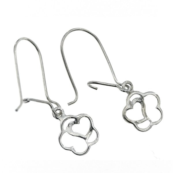 Oaklyn Open Heart 925 Sterling Silver Drop Earrings | SilverWorks