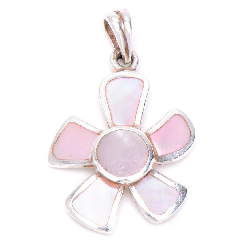 Mother of Pearl Flower 925 Sterling Silver Pendant Philippines | Silverworks