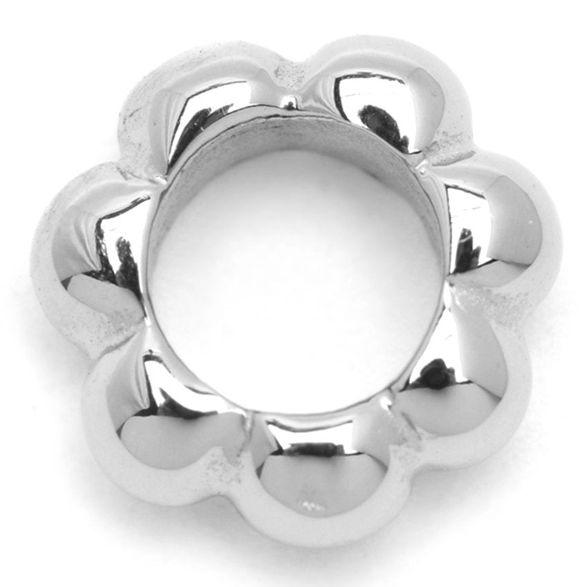 Yona Polished Flower Stainless Steel Charm | SilverWorks