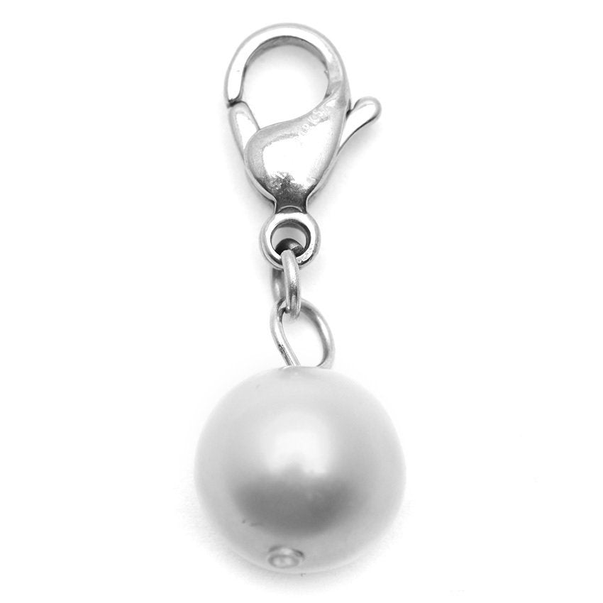 Gray Pearl Beads Stainless Steel Hypoallergenic Charm Philippines | Silverworks