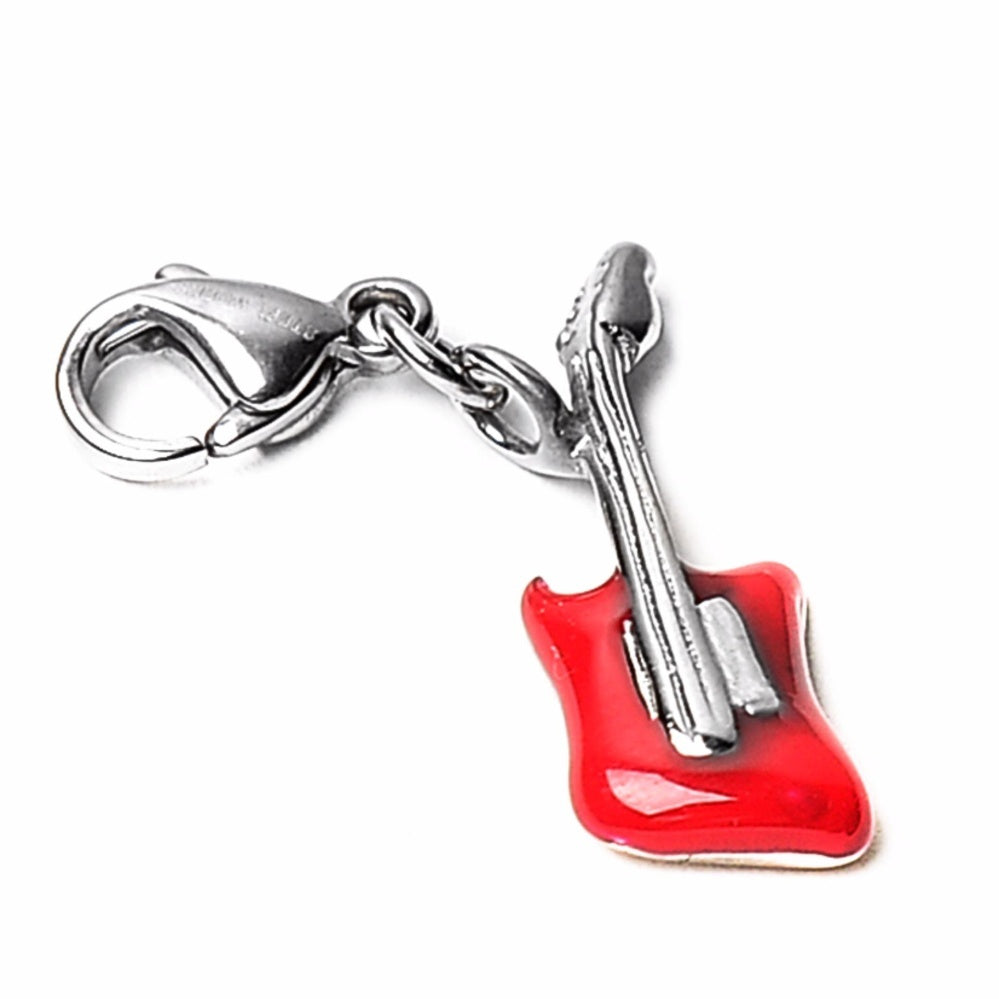 Red Electric Guitar Stainless Steel Hypoallergenic Charm Philippines | Silverworks