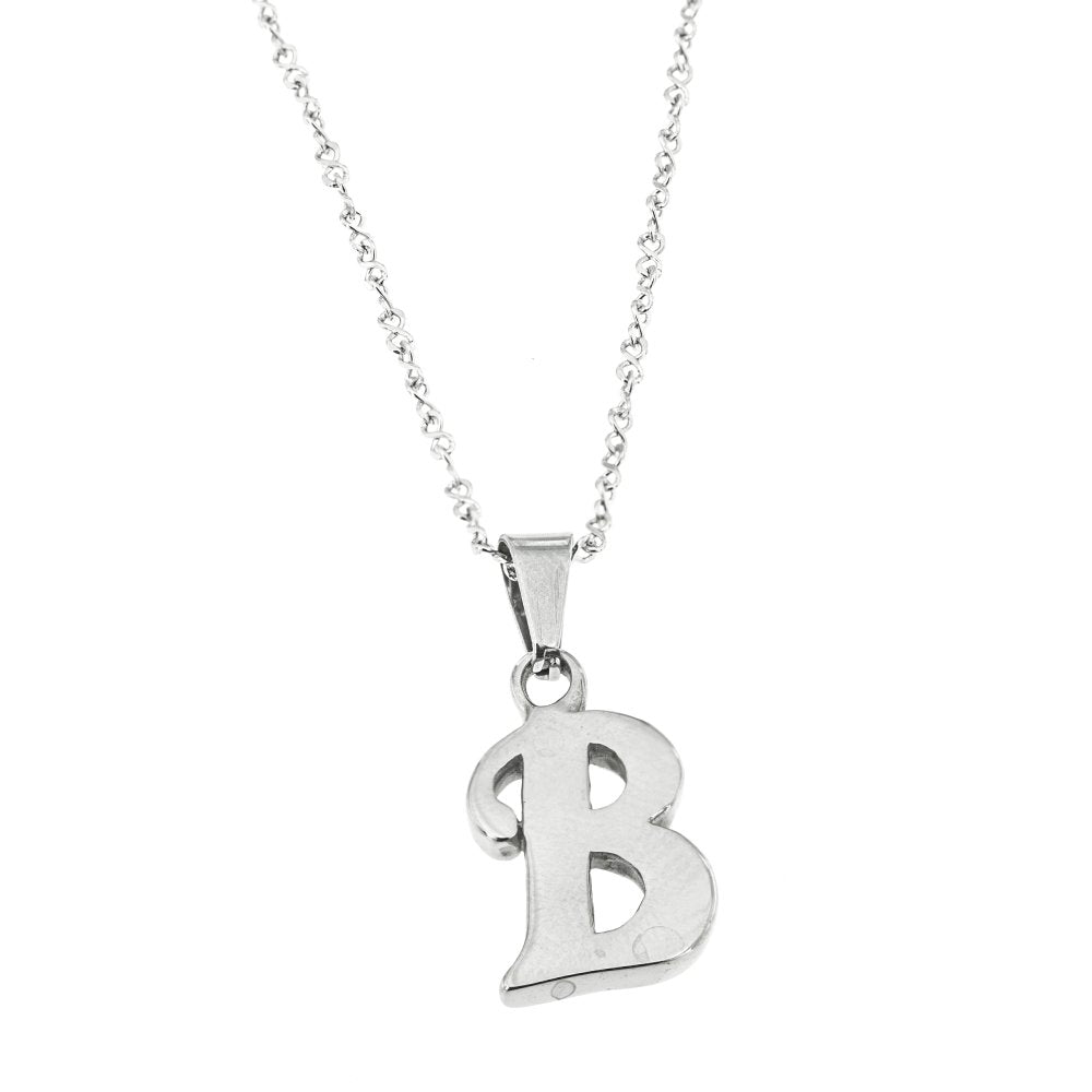 Landon Letter Pendant Stainless Steel Pendant Necklace | SilverWorks