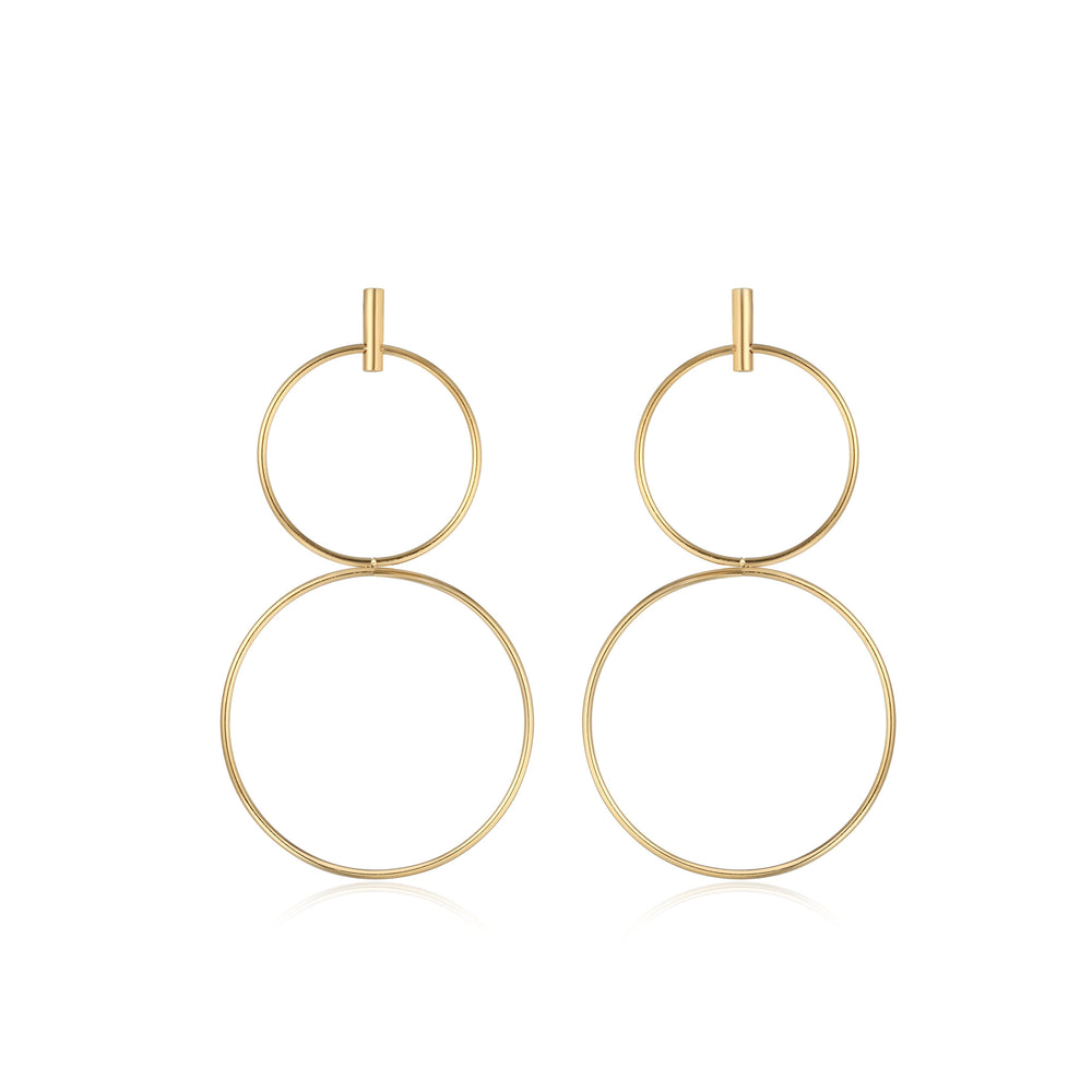 Mora Double Hoop Stainless Steel Drop Earrings | SilverWorks