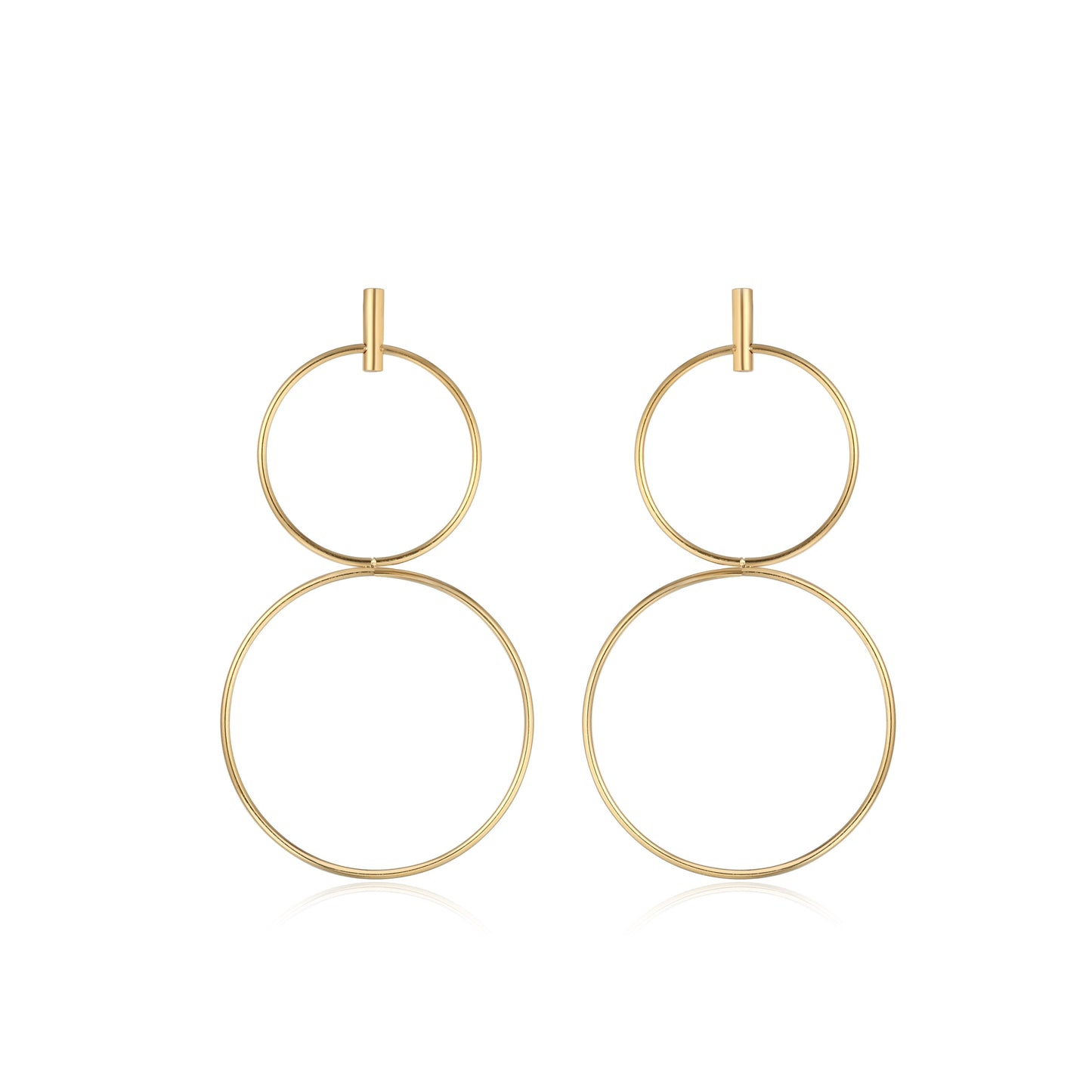 Mora Double Hoop Stainless Steel Drop Earrings | SilverWorks