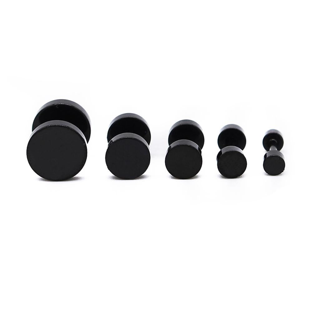  Stainless Steel Hypoallergenic Black Fake Tunnel Stud Earrings Philippines | Silverworks