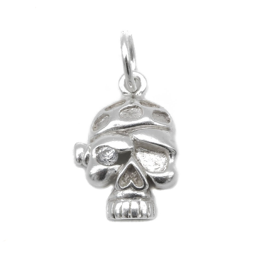 Skull with Cubic Zirconia 925 Sterling Silver Pendant Philippines | Silverworks