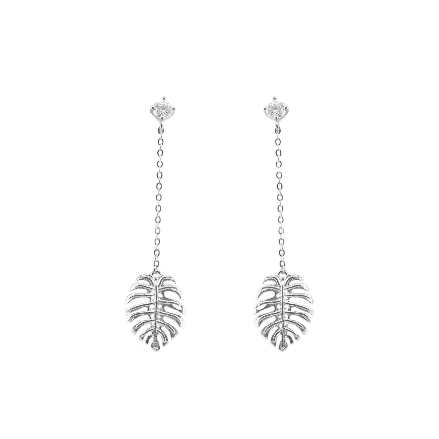 Plantita & Plantito Monstera 925 Sterling Silver Drop Earring Philippines | Silverworks